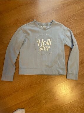 Hollister Light Blue Logo Pullover Sweatshirt